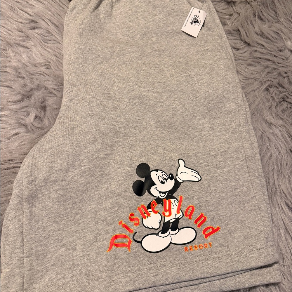 Disney Disneyland Gray Athletic Shorts with Mickey Mouse-Large